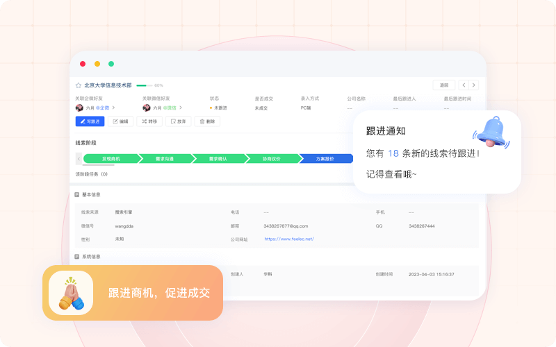 连接市场部和销售部